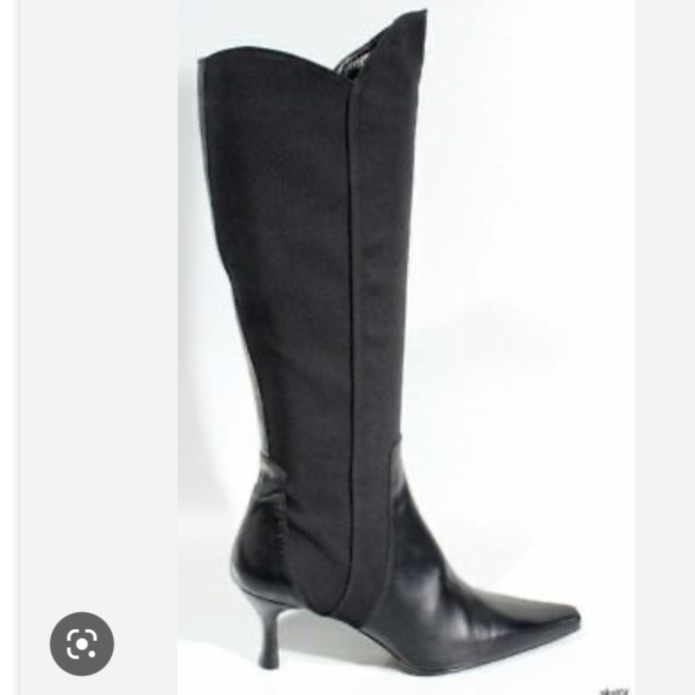 Donald J Pliner Black Calf Silk Elastic Boots 6M